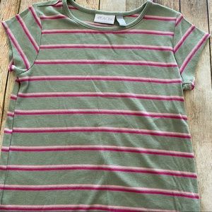EUC Children’s Place Girls L 10/12 Striped Knit Short Sleeve Top